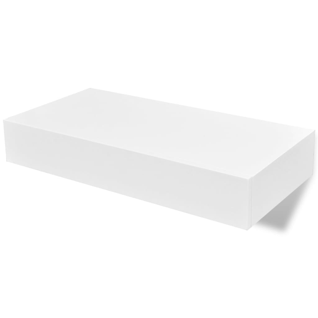 Wandschap met lade zwevend MDF wit is nu te koop bij PeponiXL, paradijselijk wonen!