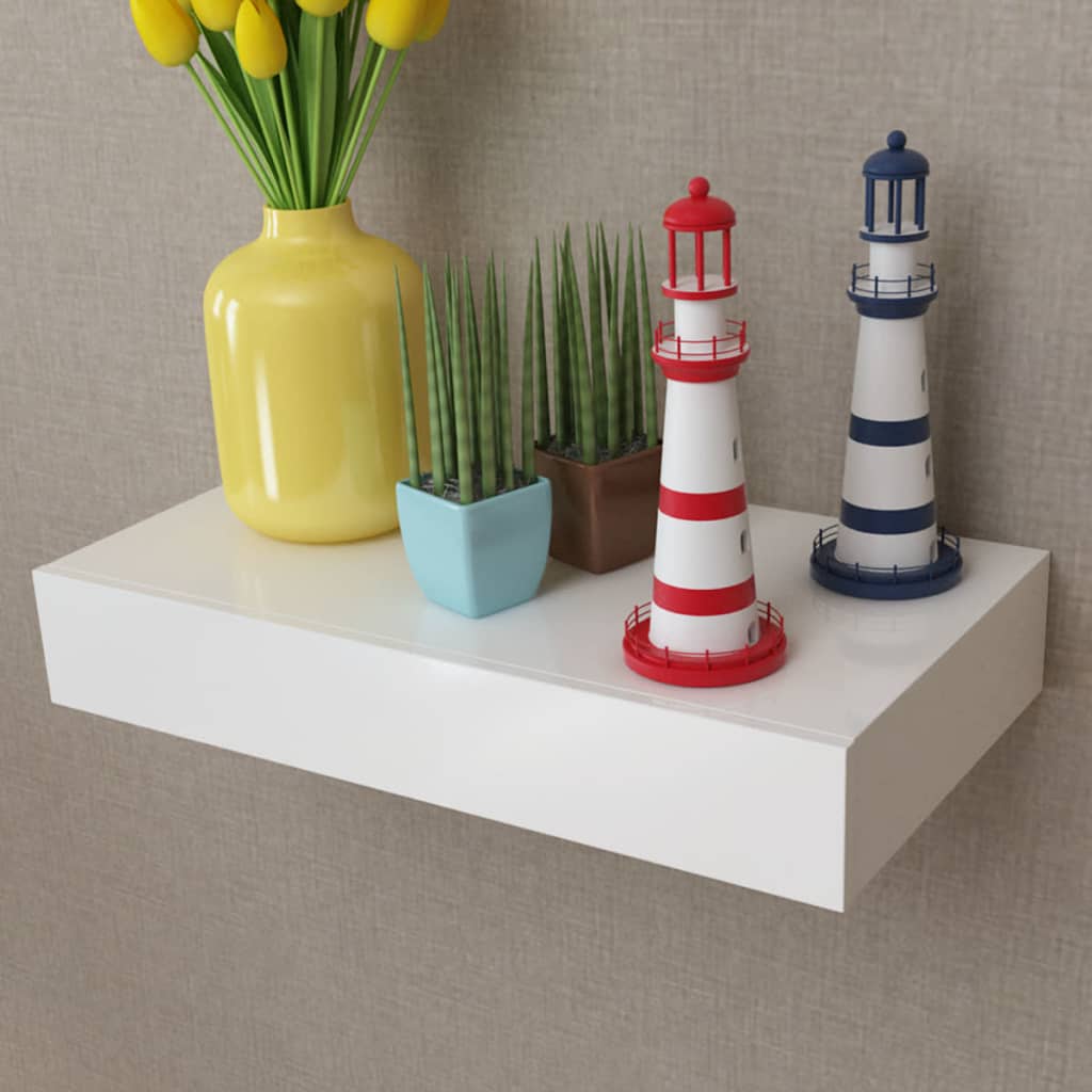Wandschap met lade zwevend MDF wit is nu te koop bij PeponiXL, paradijselijk wonen!