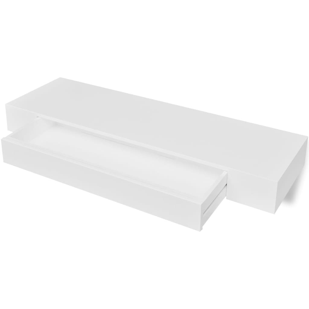 Wandschap met lade zwevend MDF wit is nu te koop bij PeponiXL, paradijselijk wonen!