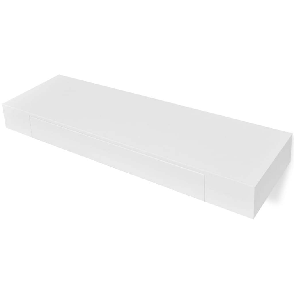 Wandschap met lade zwevend MDF wit is nu te koop bij PeponiXL, paradijselijk wonen!