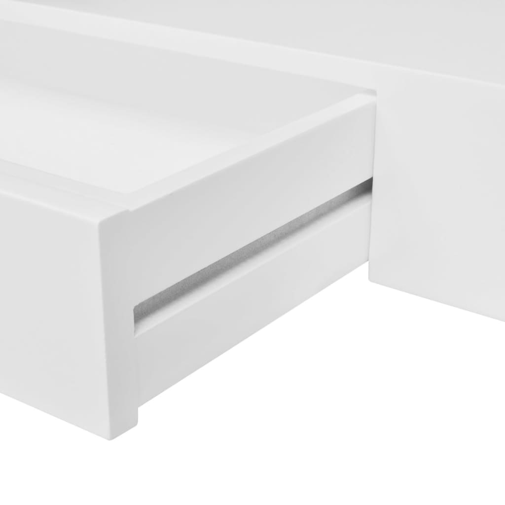 Wandschap met lade zwevend MDF wit is nu te koop bij PeponiXL, paradijselijk wonen!