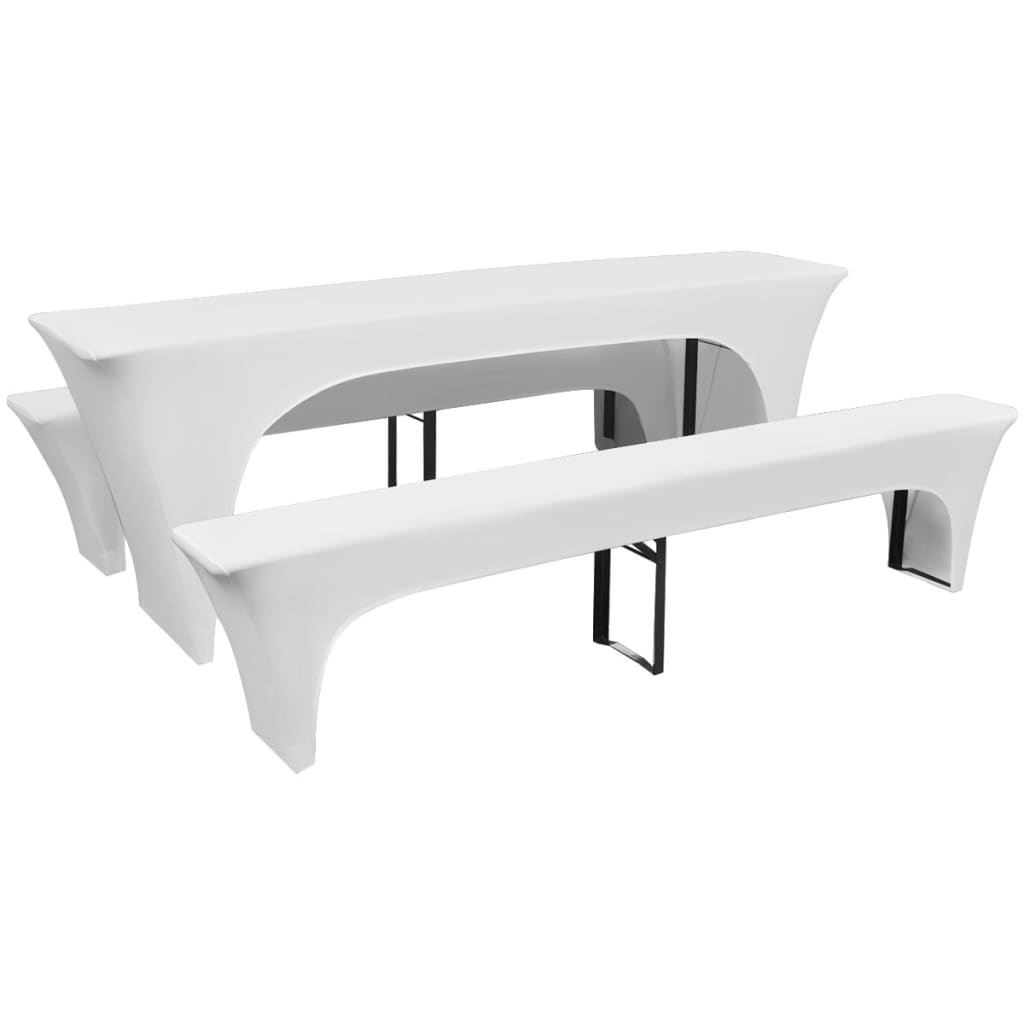 Hoezen voor biertafel en banken stretch wit 3 stuks 220 x 70 x 80 cm is nu te koop bij PeponiXL, paradijselijk wonen!