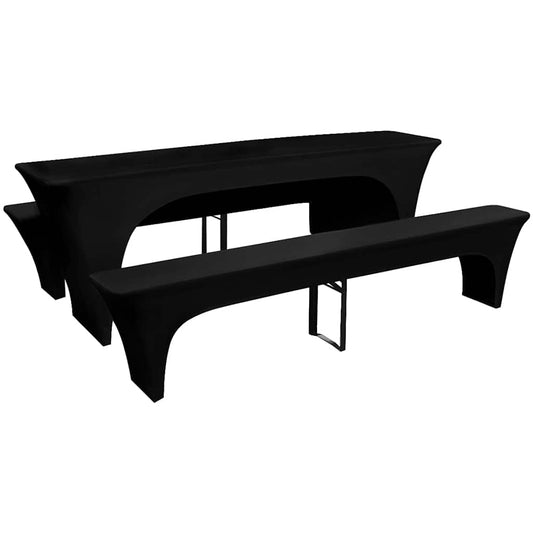 Hoes voor biertafel en banken 225x50x80 cm stretch zwart 3 st is nu te koop bij PeponiXL, paradijselijk wonen!