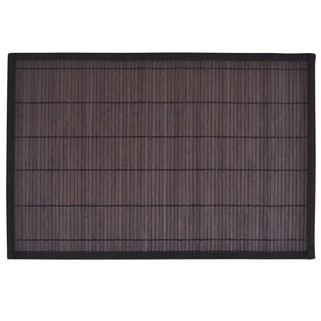 6 Placemats bamboe 30 x 45 cm donkerbruin is nu te koop bij PeponiXL, paradijselijk wonen!