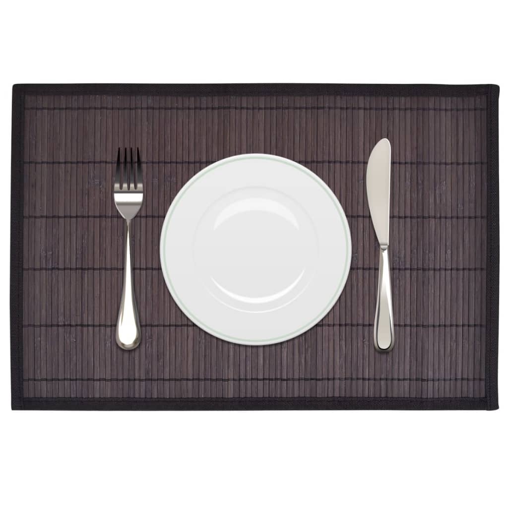6 Placemats bamboe 30 x 45 cm donkerbruin is nu te koop bij PeponiXL, paradijselijk wonen!