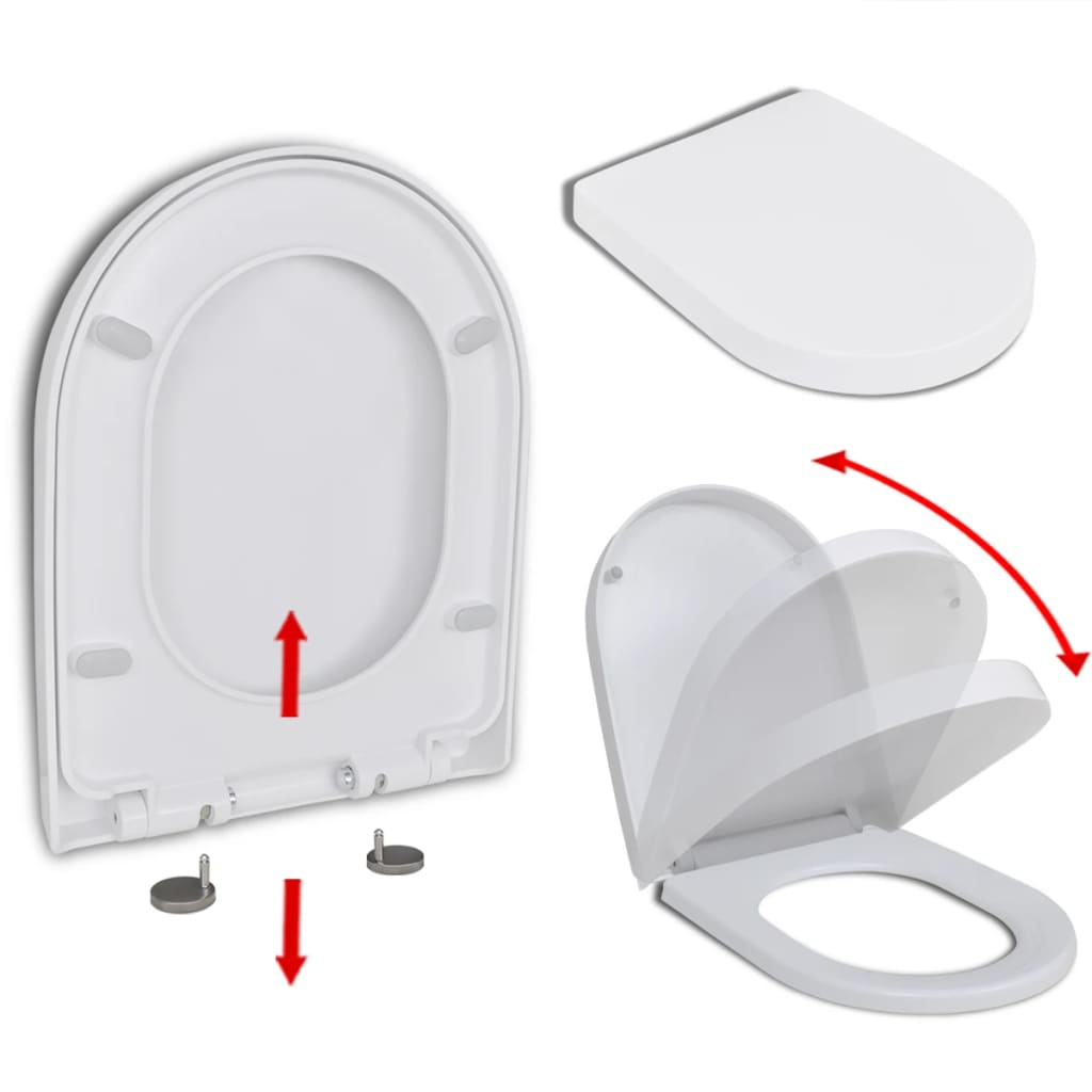 Toiletbril soft-close met quick-release ontwerp vierkant wit is nu te koop bij PeponiXL, paradijselijk wonen!