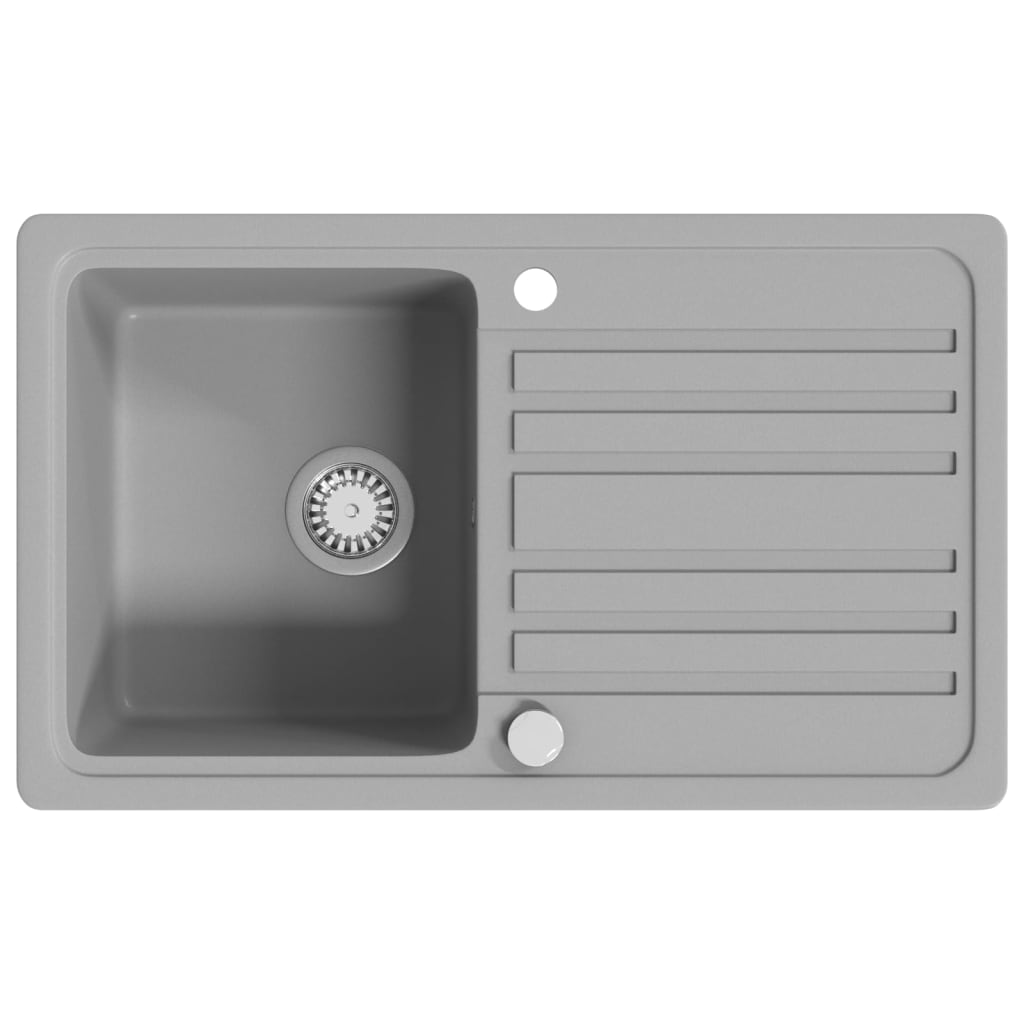 Spoelbak graniet enkele bak met afvoer omkeerbaar grijs is nu te koop bij PeponiXL, paradijselijk wonen!