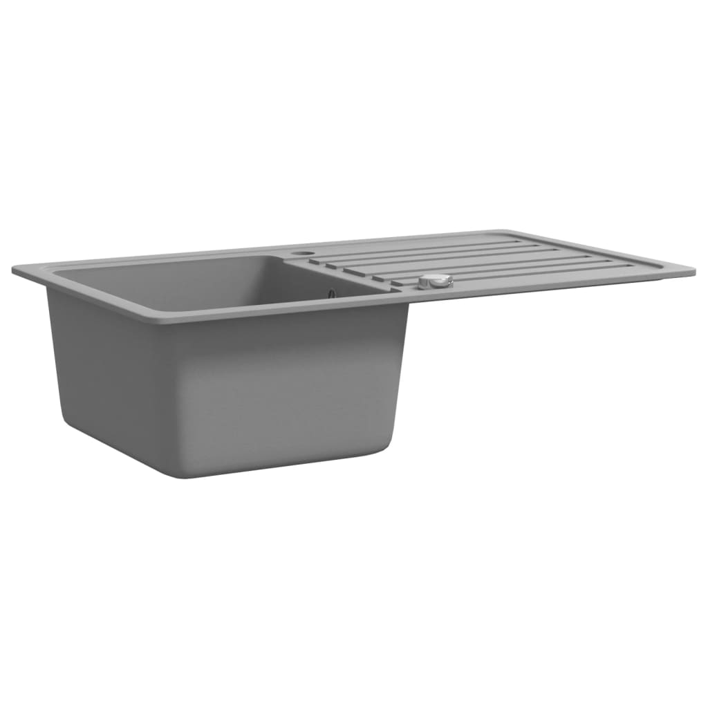 Spoelbak graniet enkele bak met afvoer omkeerbaar grijs is nu te koop bij PeponiXL, paradijselijk wonen!