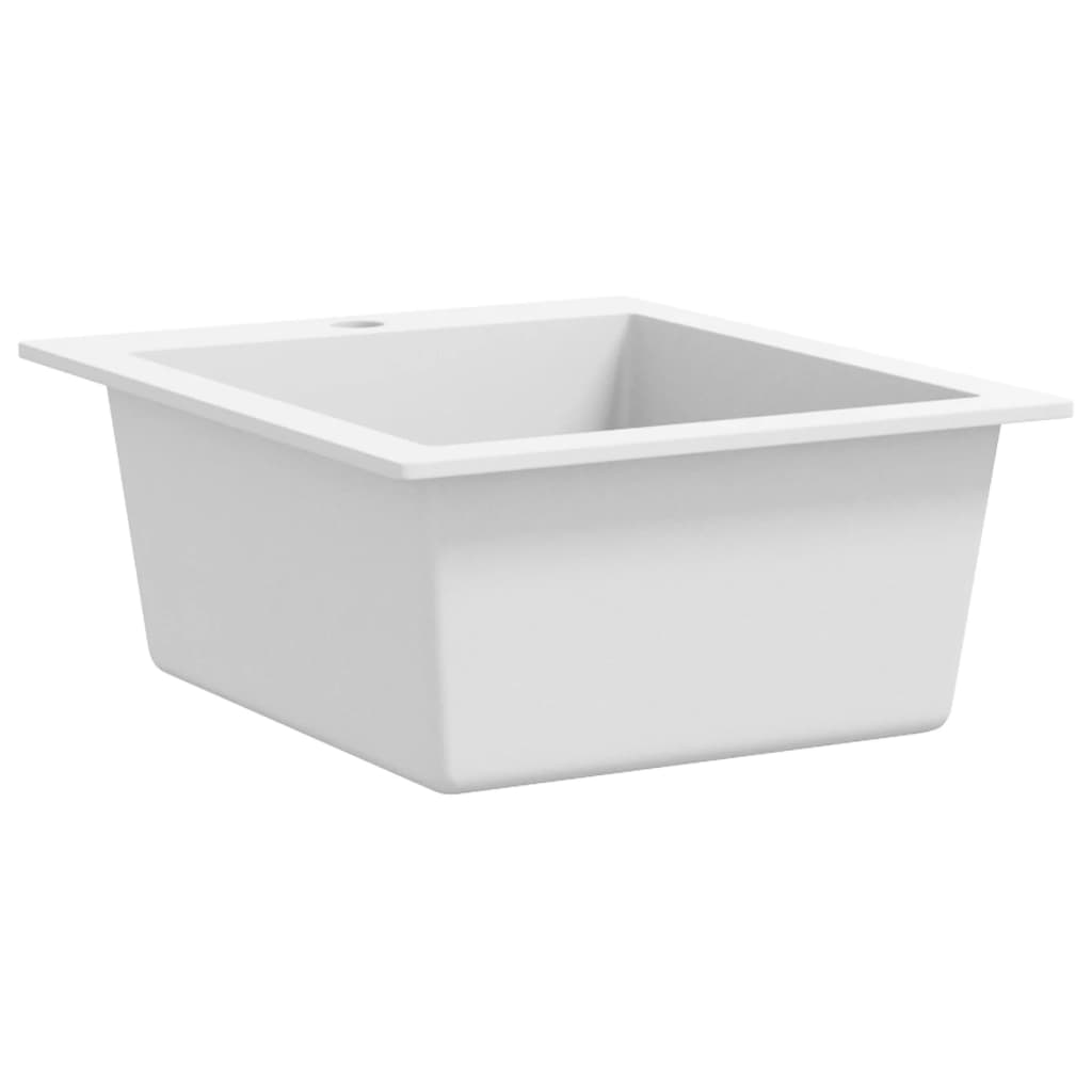 Spoelbak opbouw enkele bak graniet wit is nu te koop bij PeponiXL, paradijselijk wonen!