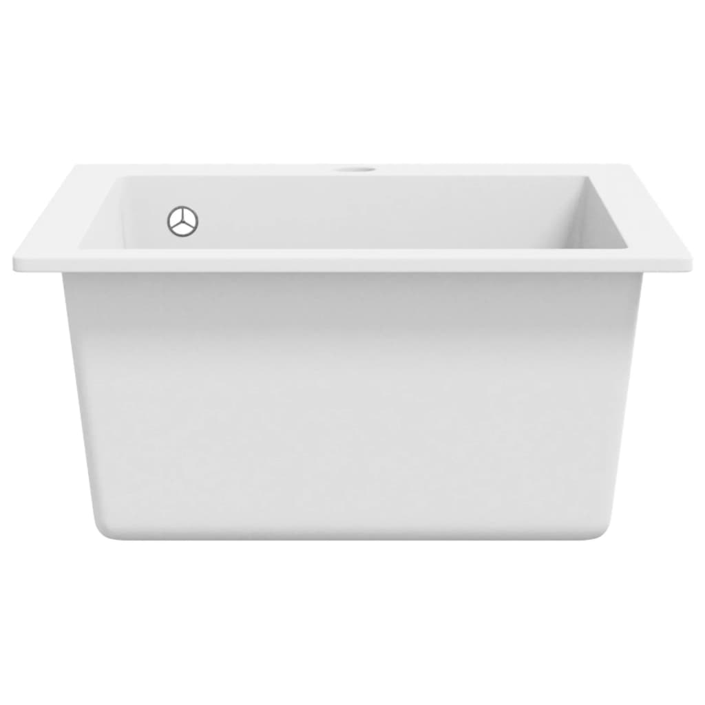 Spoelbak opbouw enkele bak graniet wit is nu te koop bij PeponiXL, paradijselijk wonen!