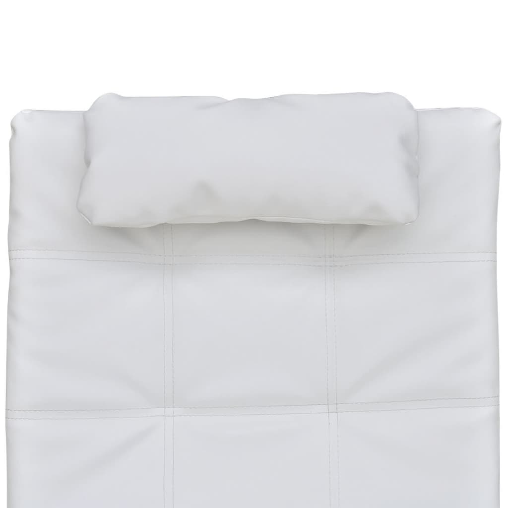 Chaise longue met kussen kunstleer wit is nu te koop bij PeponiXL, paradijselijk wonen!