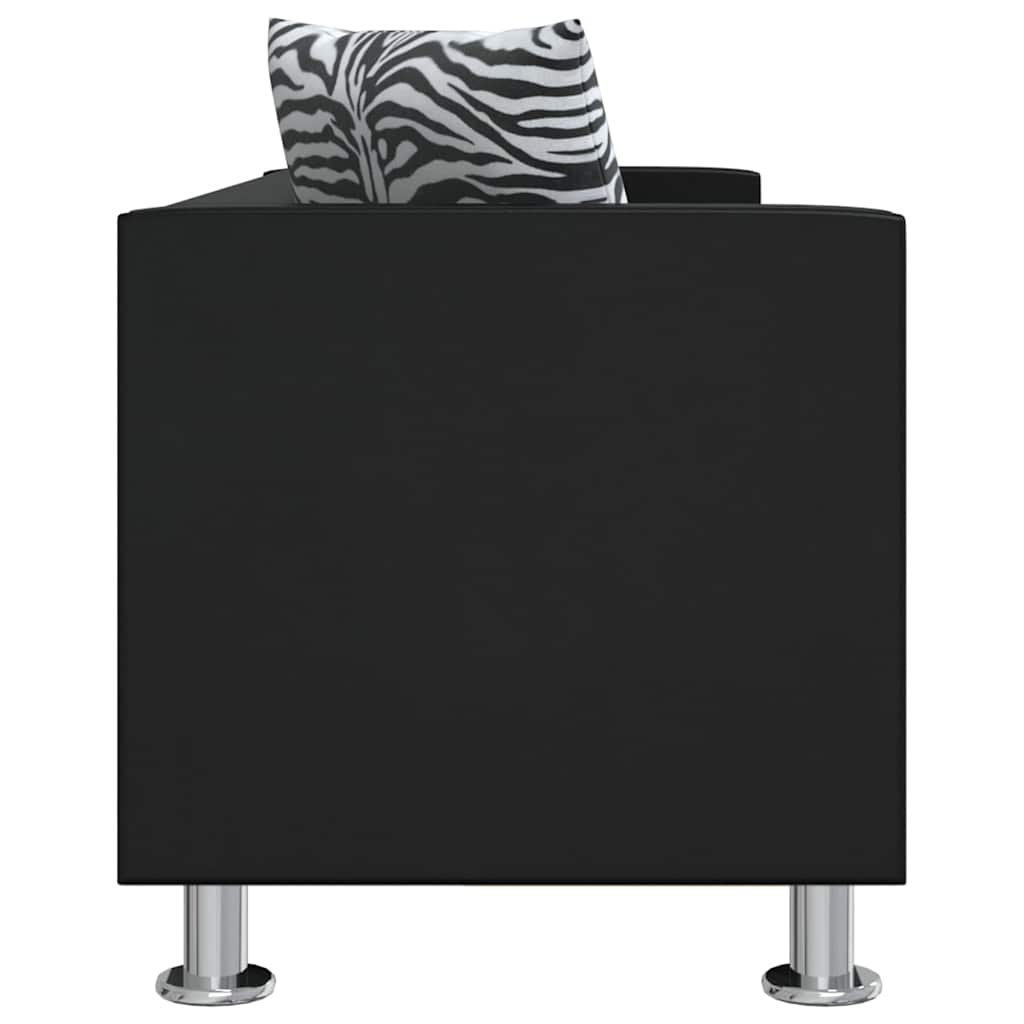 Driezitsbank kunstleer zwart is nu te koop bij PeponiXL, paradijselijk wonen!