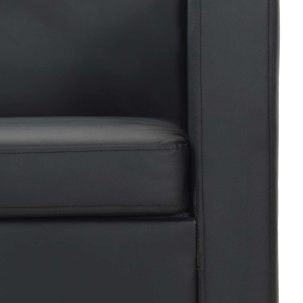 Driezitsbank kunstleer zwart is nu te koop bij PeponiXL, paradijselijk wonen!