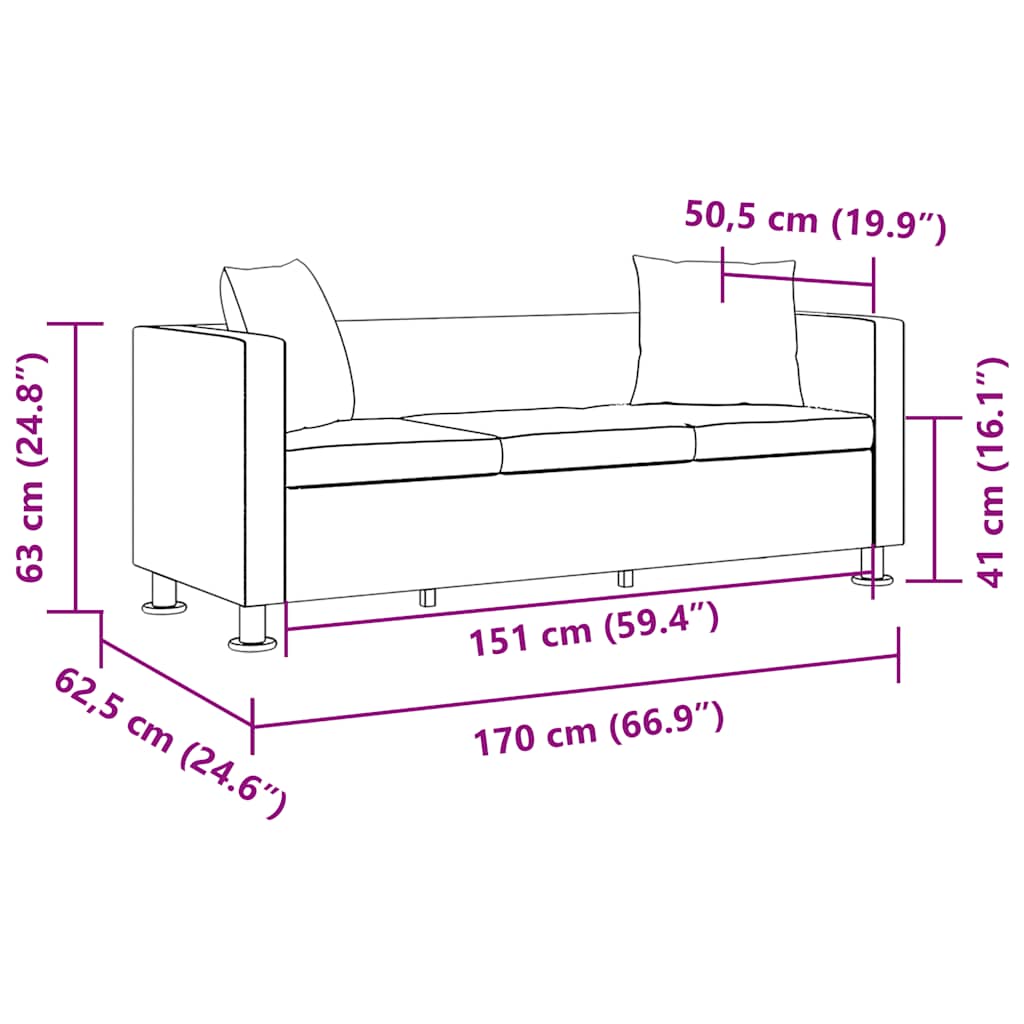 Driezitsbank kunstleer zwart is nu te koop bij PeponiXL, paradijselijk wonen!
