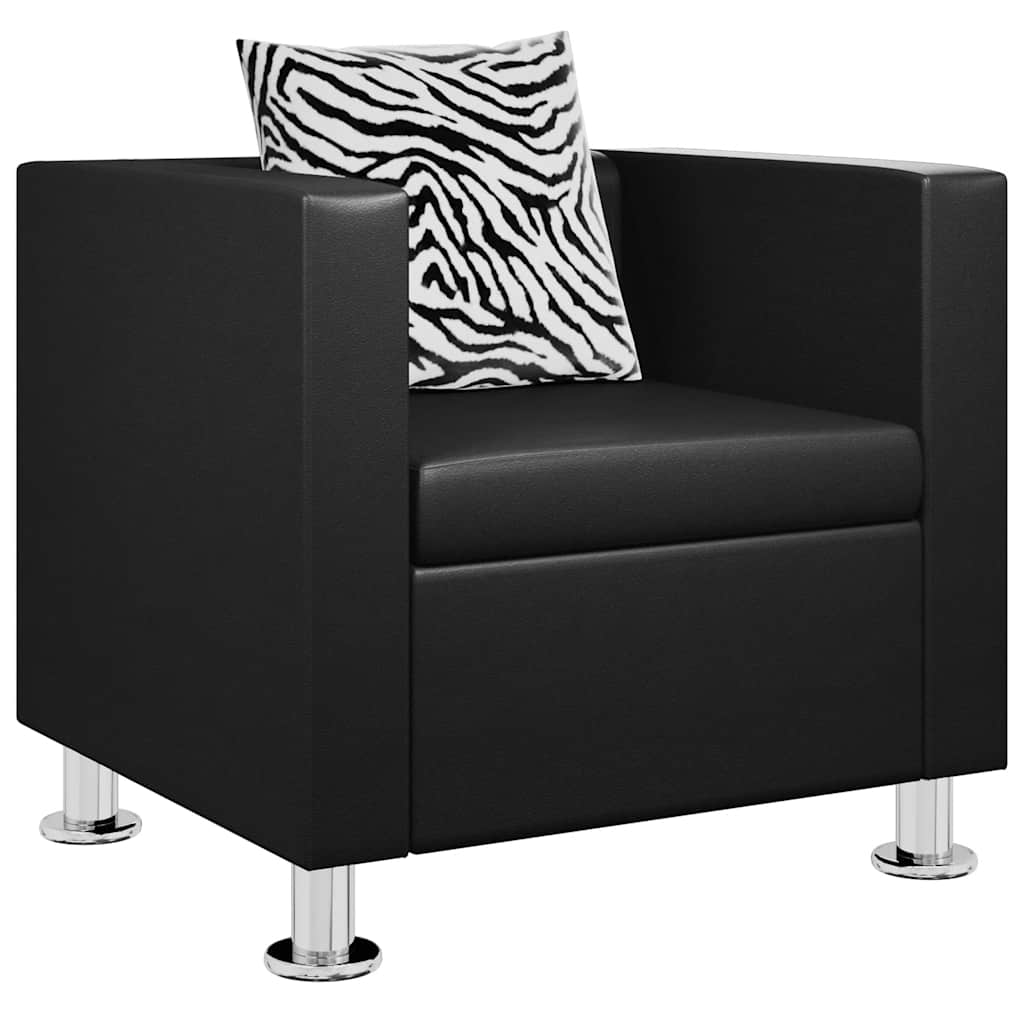 Fauteuil kunstleer zwart is nu te koop bij PeponiXL, paradijselijk wonen!