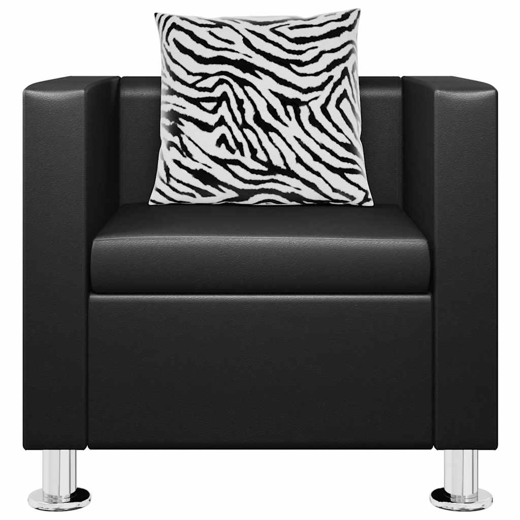 Fauteuil kunstleer zwart is nu te koop bij PeponiXL, paradijselijk wonen!