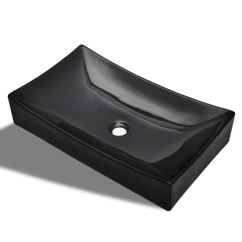 Wasbak, keramiek, rechthoekig, zwart is nu te koop bij PeponiXL, paradijselijk wonen!