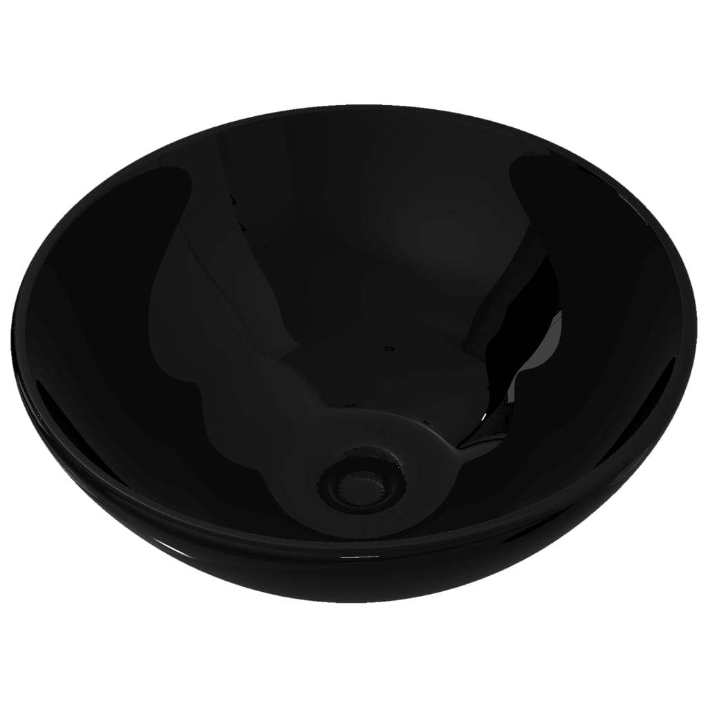 Wasbak, keramiek, rond, zwart 325 mm is nu te koop bij PeponiXL, paradijselijk wonen!