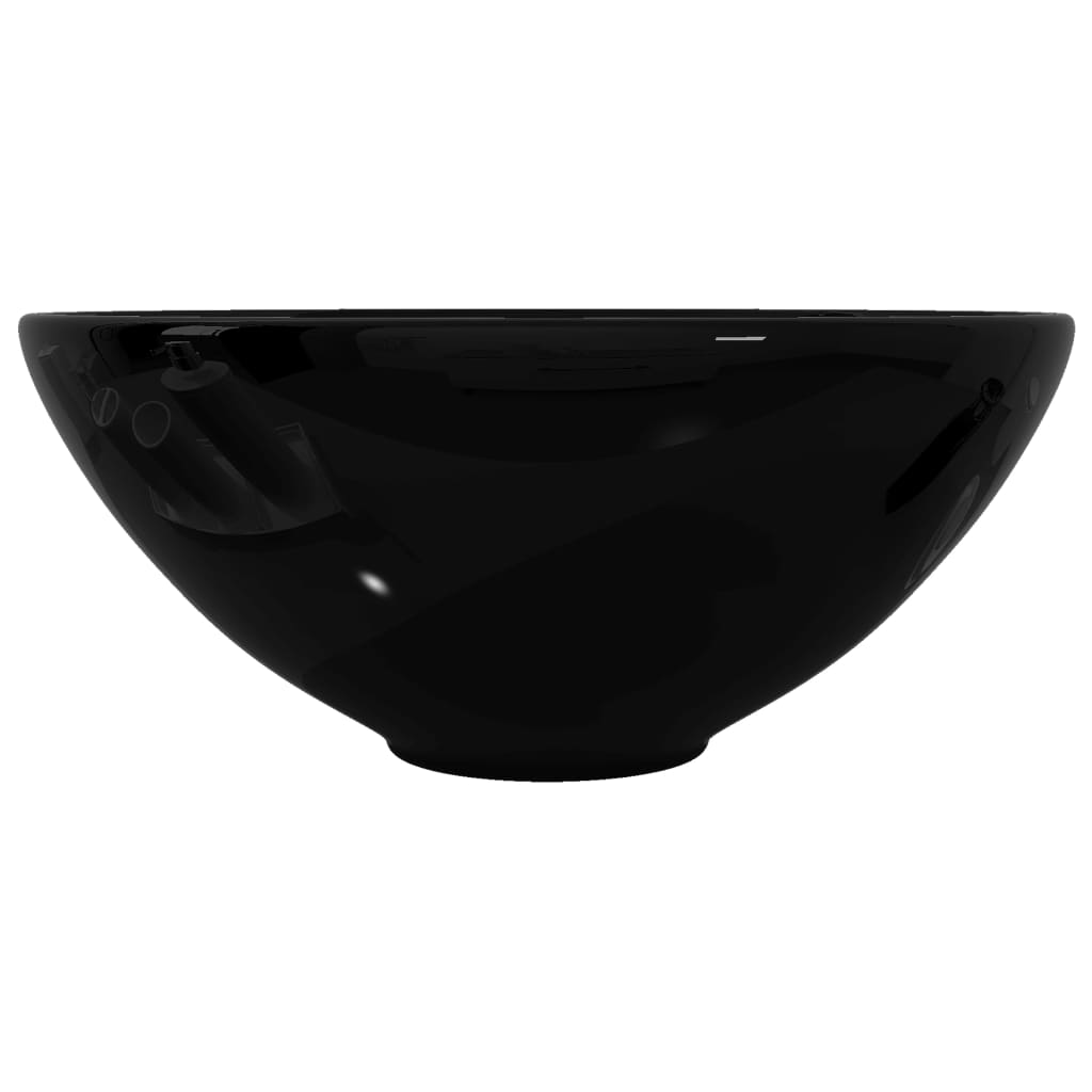 Wasbak, keramiek, rond, zwart 325 mm is nu te koop bij PeponiXL, paradijselijk wonen!