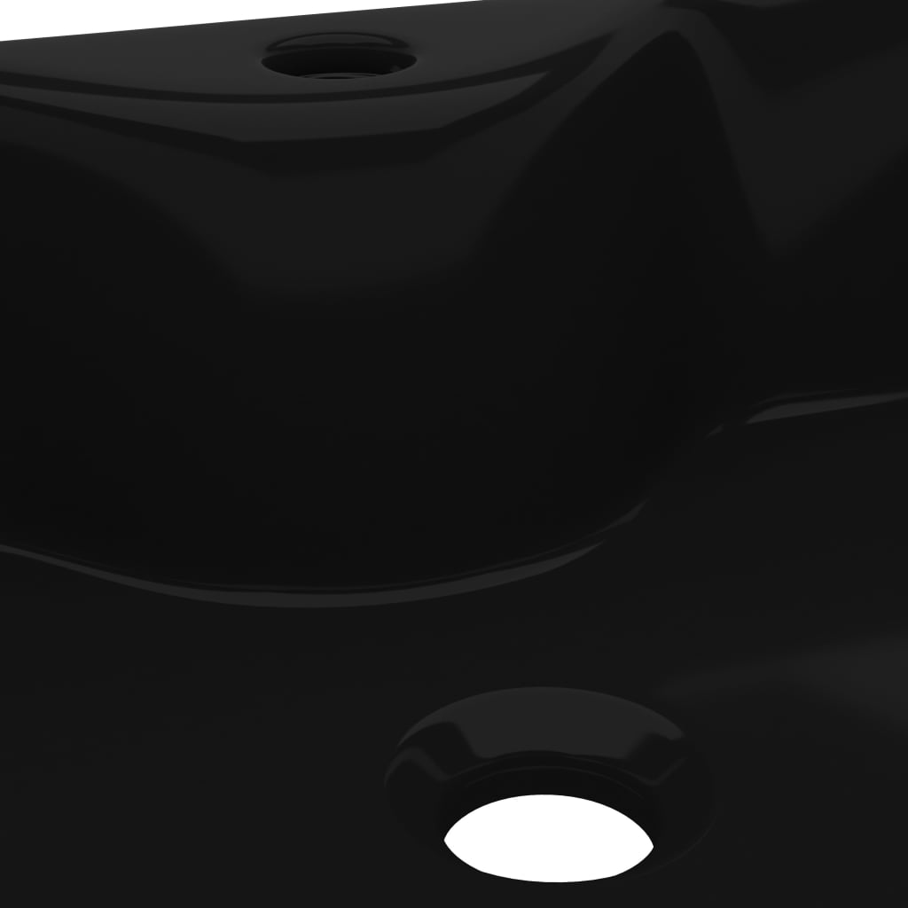 Wastafel met kraangat zwart vierkant keramiek is nu te koop bij PeponiXL, paradijselijk wonen!