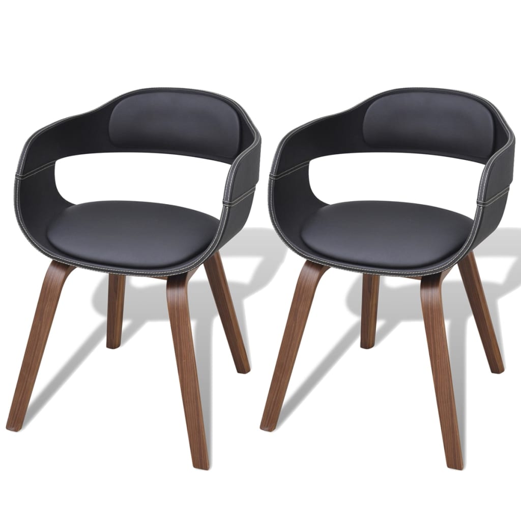 Eetkamerstoelen 2 st gebogen hout en kunstleer is nu te koop bij PeponiXL, paradijselijk wonen!