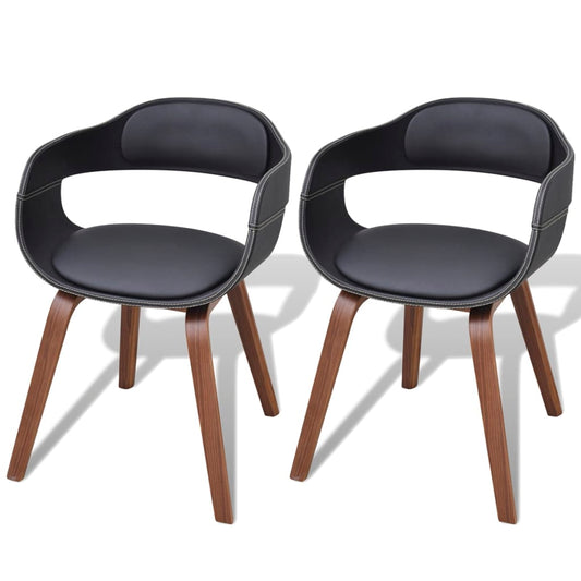 Eetkamerstoelen 2 st gebogen hout en kunstleer is nu te koop bij PeponiXL, paradijselijk wonen!