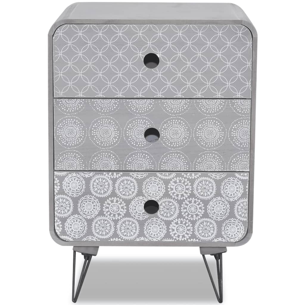 Bijzetkastje met 3 lades grijs is nu te koop bij PeponiXL, paradijselijk wonen!