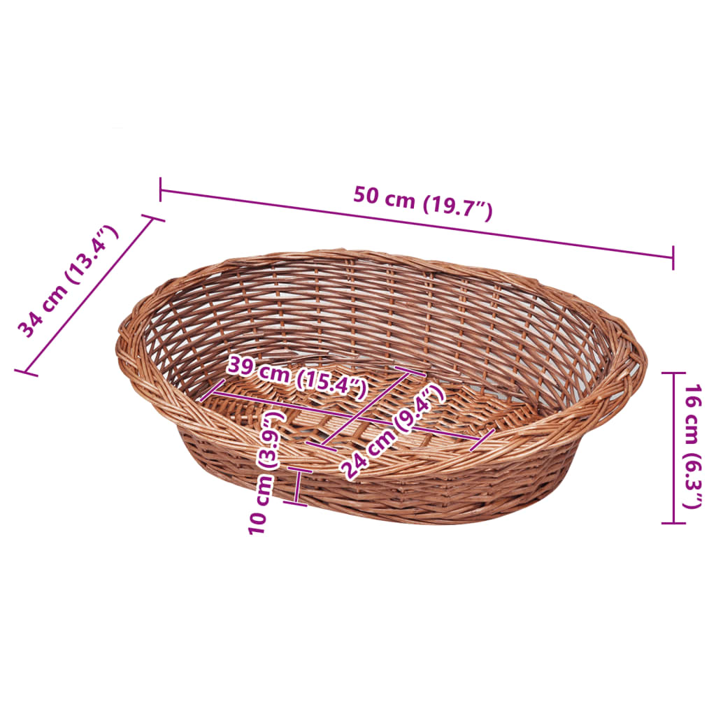 Hondenmand/huisdierenbed 50 cm natuurlijk wilgen is nu te koop bij PeponiXL, paradijselijk wonen!