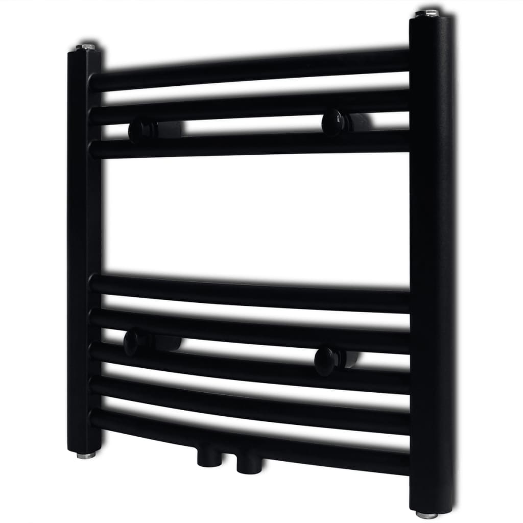 Radiator / handdoekenrek gebogen 480x480 mm zwart is nu te koop bij PeponiXL, paradijselijk wonen!