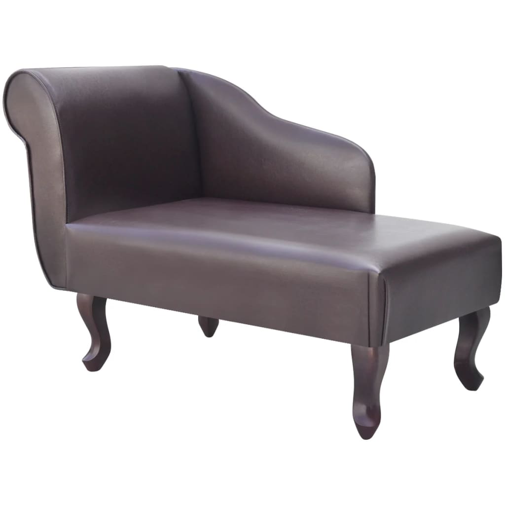 Chaise longue kunstleer bruin is nu te koop bij PeponiXL, paradijselijk wonen!