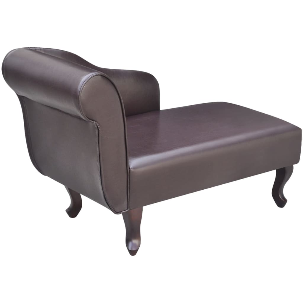 Chaise longue kunstleer bruin is nu te koop bij PeponiXL, paradijselijk wonen!