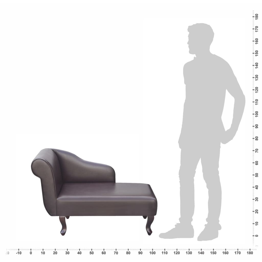 Chaise longue kunstleer bruin is nu te koop bij PeponiXL, paradijselijk wonen!