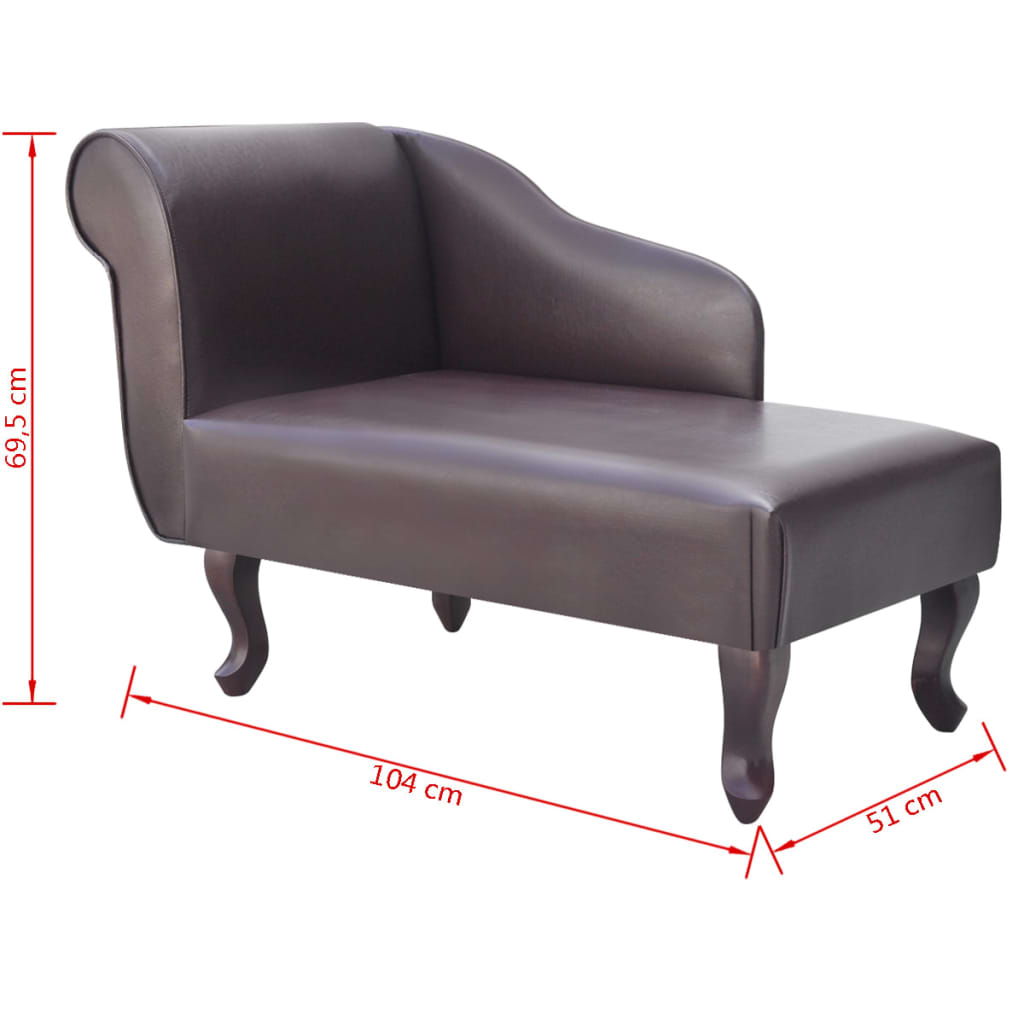 Chaise longue kunstleer bruin is nu te koop bij PeponiXL, paradijselijk wonen!