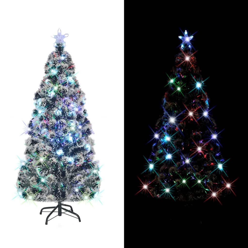 Voorverlichte kerstboom met standaard en LED 210 cm glasvezel is nu te koop bij PeponiXL, paradijselijk wonen!