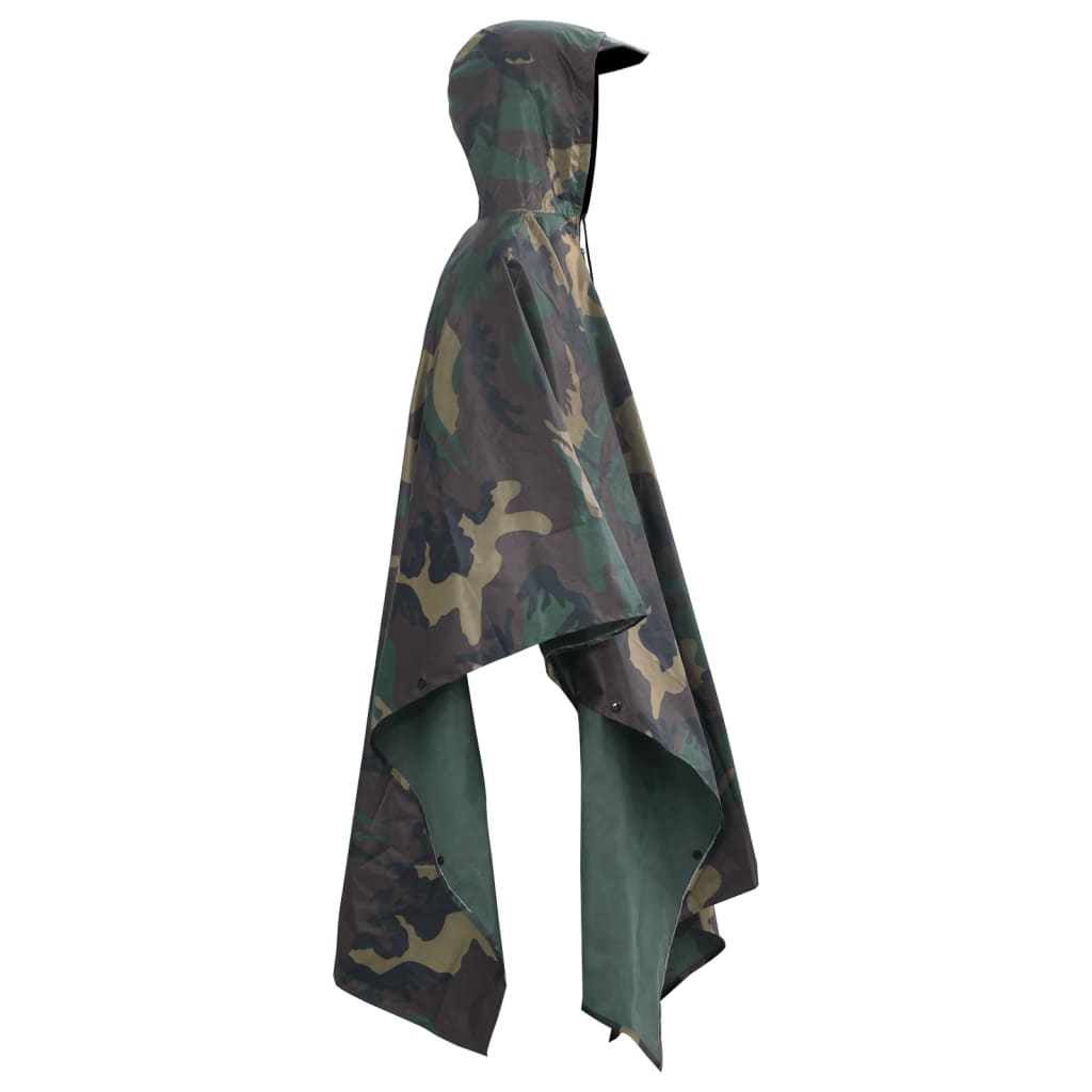 Regenponcho voor kamperen/wandelen leger waterdicht camouflage is nu te koop bij PeponiXL, paradijselijk wonen!