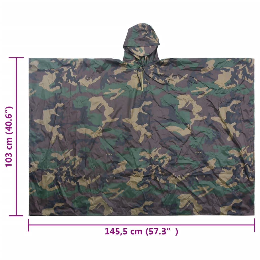 Regenponcho voor kamperen/wandelen leger waterdicht camouflage is nu te koop bij PeponiXL, paradijselijk wonen!