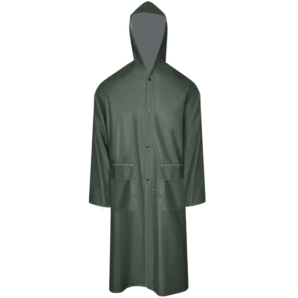 Lange regenjas waterbestendig zeer stevig met capuchon groen L is nu te koop bij PeponiXL, paradijselijk wonen!