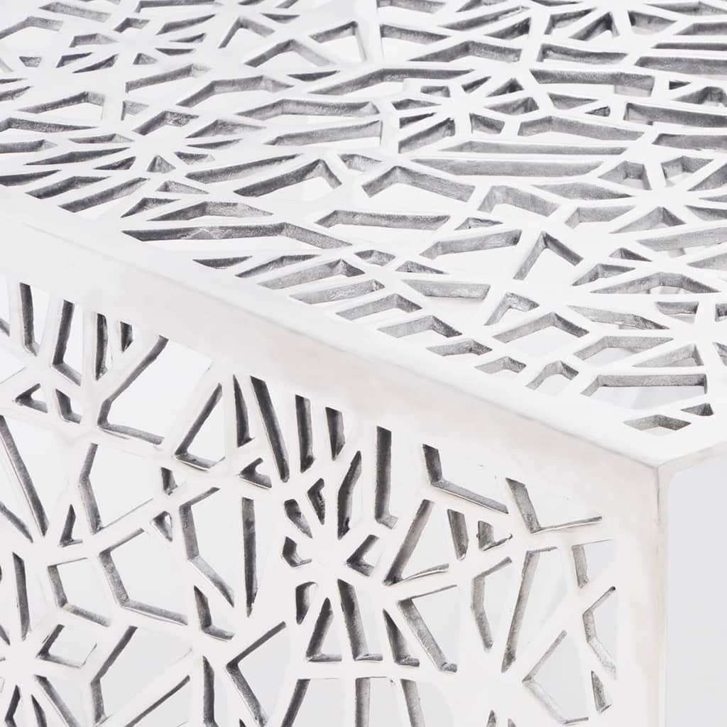 Salontafel opengewerkt ontwerp aluminium zilverkleurig is nu te koop bij PeponiXL, paradijselijk wonen!