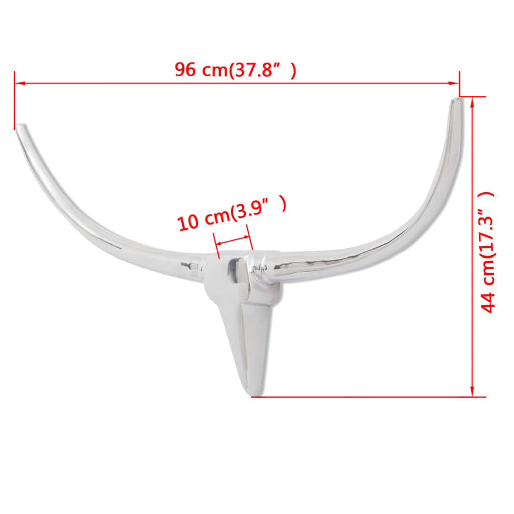 Stierenkop voor aan de muur aluminium 96 cm zilverkleurig is nu te koop bij PeponiXL, paradijselijk wonen!