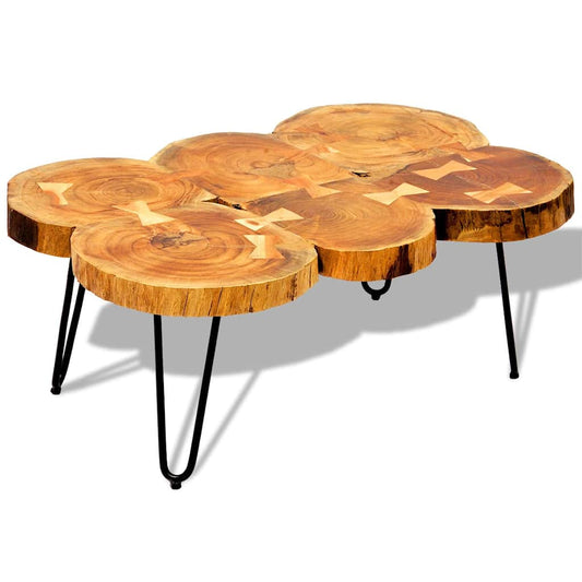 Salontafel met 6 boomstammen 35 cm massief acaciahout is nu te koop bij PeponiXL, paradijselijk wonen!