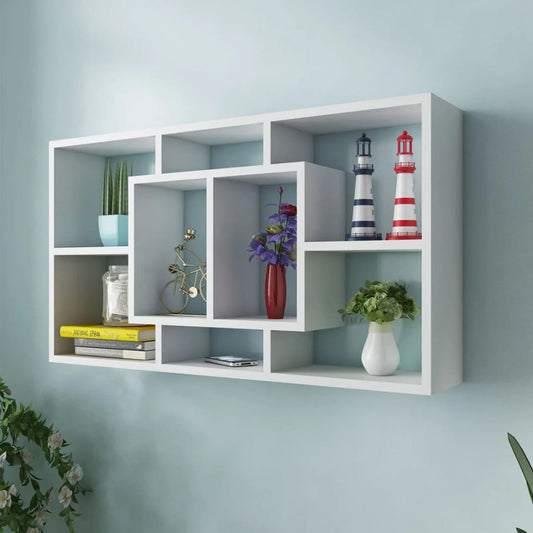 Wandschap zwevend 8 vakken wit is nu te koop bij PeponiXL, paradijselijk wonen!
