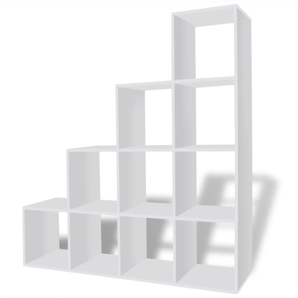 Boekenkast/presentatiemeubel trapvormig 142 cm wit is nu te koop bij PeponiXL, paradijselijk wonen!