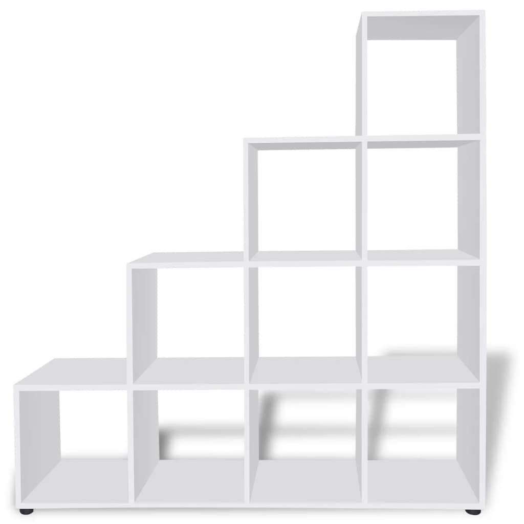 Boekenkast/presentatiemeubel trapvormig 142 cm wit is nu te koop bij PeponiXL, paradijselijk wonen!