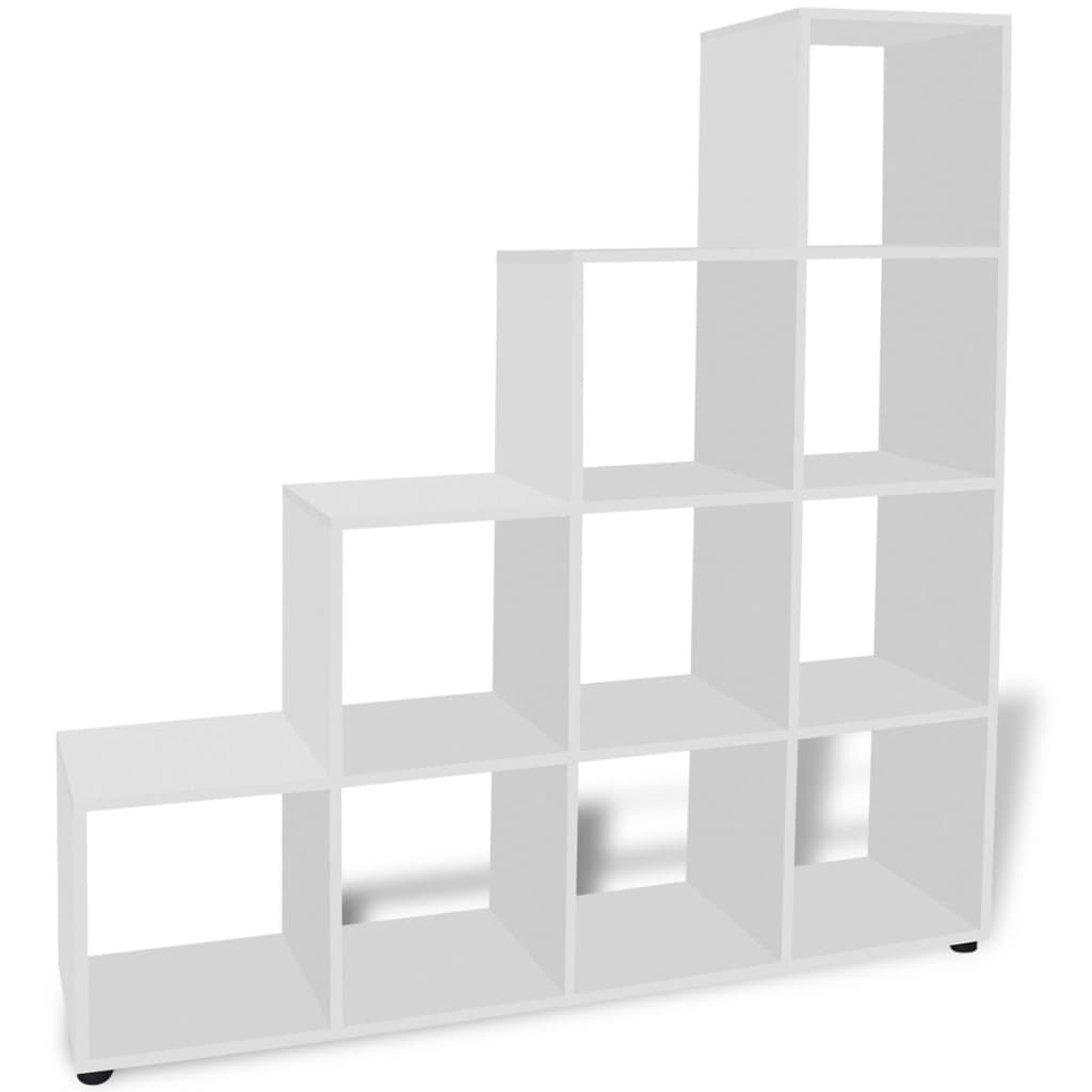 Boekenkast/presentatiemeubel trapvormig 142 cm wit is nu te koop bij PeponiXL, paradijselijk wonen!