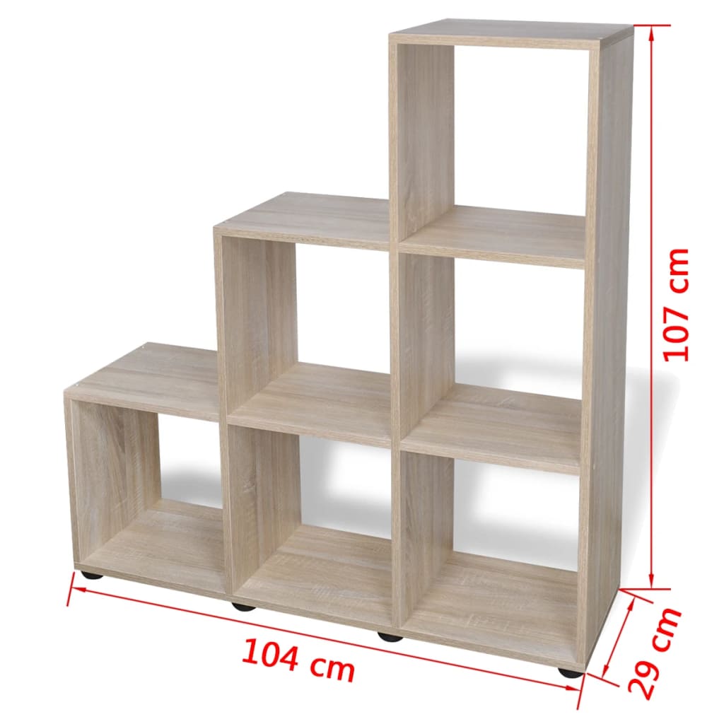 Boekenkast/presentatiemeubel trapvormig 107 cm eikenkleur is nu te koop bij PeponiXL, paradijselijk wonen!