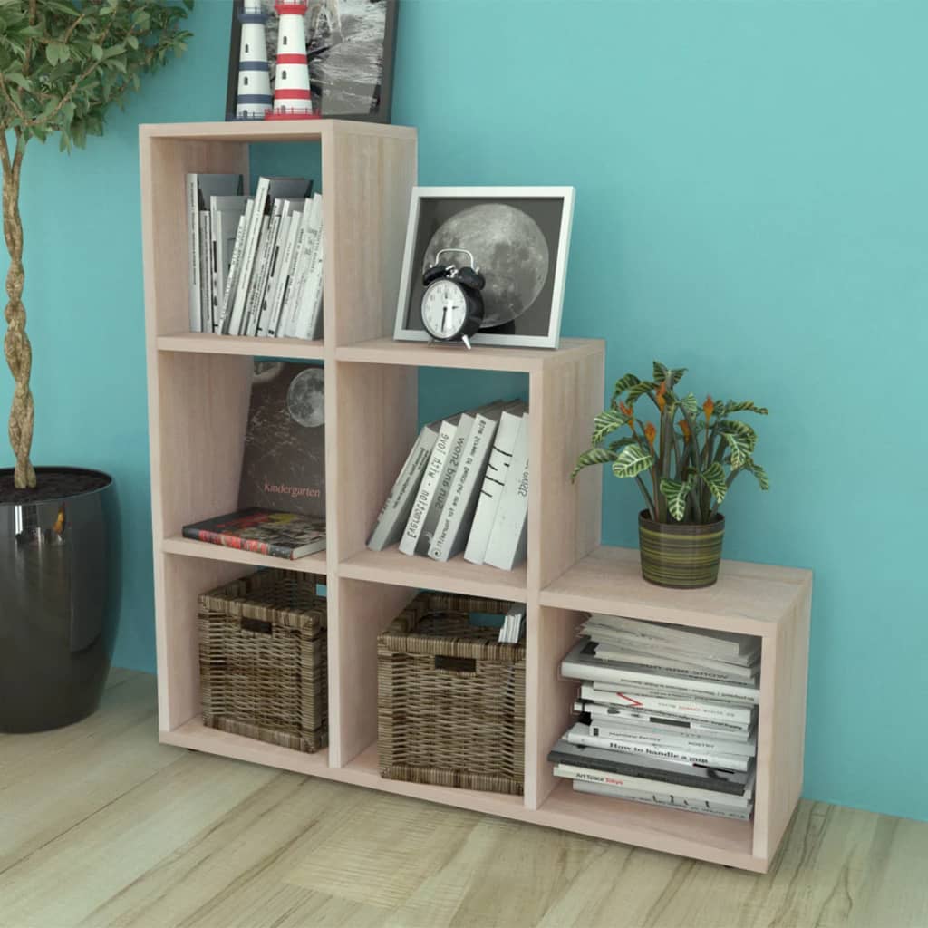 Boekenkast/presentatiemeubel trapvormig 107 cm eikenkleur is nu te koop bij PeponiXL, paradijselijk wonen!