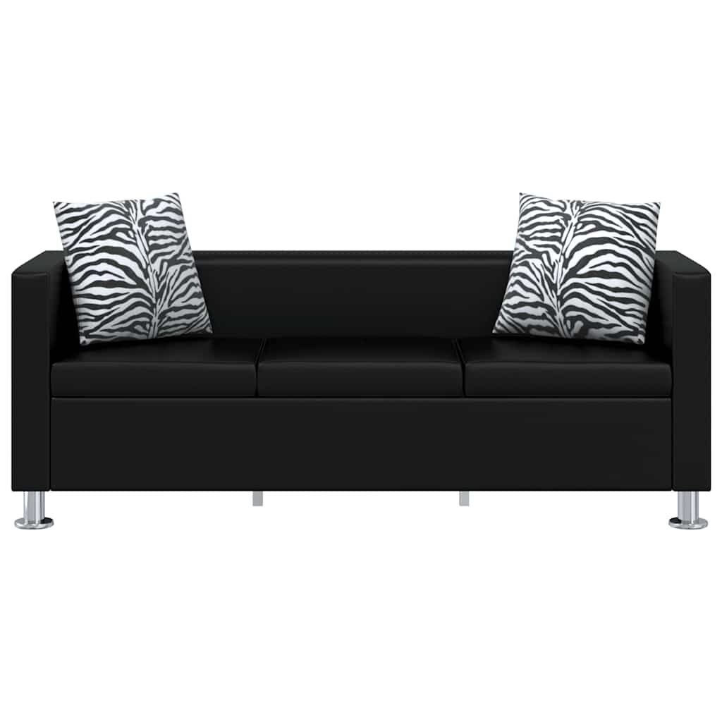 Bankstel kunstleer zwart is nu te koop bij PeponiXL, paradijselijk wonen!