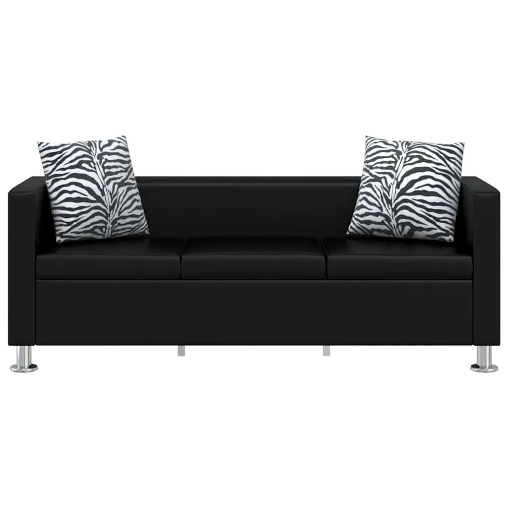 Bankstel kunstleer zwart is nu te koop bij PeponiXL, paradijselijk wonen!