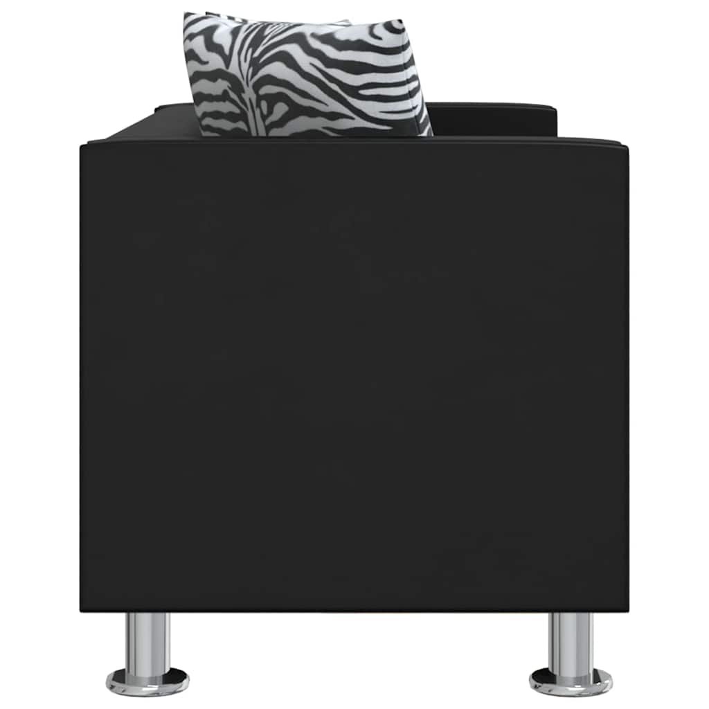 Bankstel kunstleer zwart is nu te koop bij PeponiXL, paradijselijk wonen!