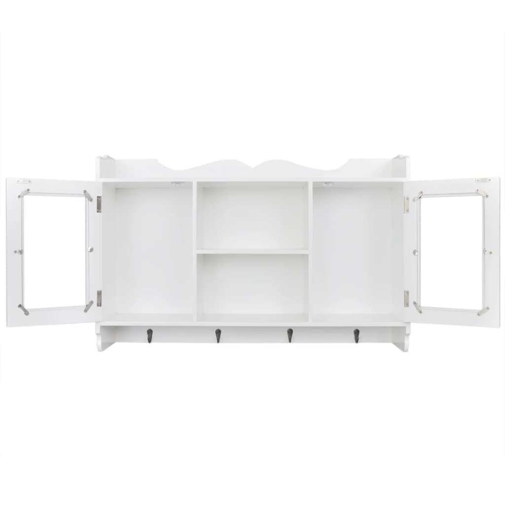 Wandschap voor boeken/DVD's MDF wit is nu te koop bij PeponiXL, paradijselijk wonen!